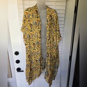 Rachel Roy Yellow Paisley Print Ruana NWT One Size